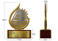Enterprise Custom Metal Trophies Błyszczące złoto platerowane wytłoczonym logo