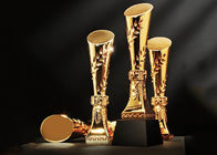 Pozłacany Polyresin Trophy Cylinder Shape Year - koniec premii dla pracowników Enterprise