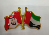 Nowoczesne Brief Style Brass Arab States Flag Breastpin / Enamel Lapel Pins