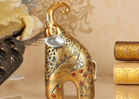 Żywica zwierzęca Dekoracje domowe Rzemiosło Złoty kolor Statuetka figurki słonia