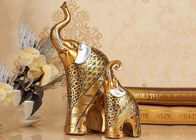 Żywica zwierzęca Dekoracje domowe Rzemiosło Złoty kolor Statuetka figurki słonia