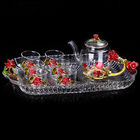 380 ml kwiatowy czajniczek szklany ze złotymi liśćmi brzeg kwiatowy zestaw czajniczek w stylu vintage