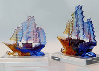 Dekoracja biurka Kolorowe rzemiosło glazury, ozdoby w stylu chińskiej łodzi żaglowej